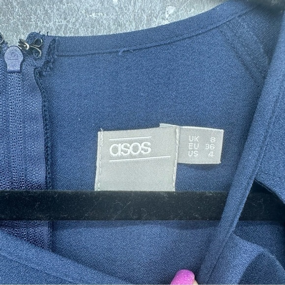 ASOS Double layer mini wiggle dress navy size 4 - Picture 6 of 8